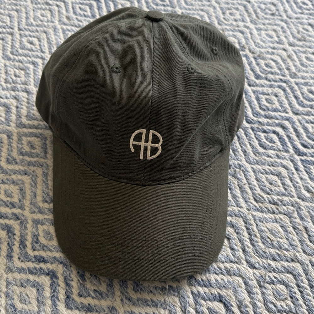 Anine Bing Olive Logo Baseball Cap NWOT